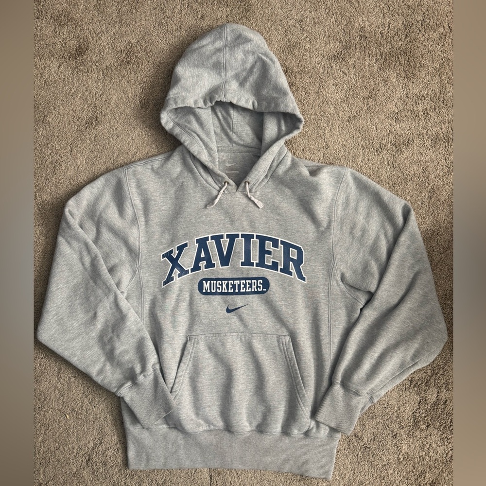 #423 Xavier Musketeers Gray (NIKE) college Hoodie.
